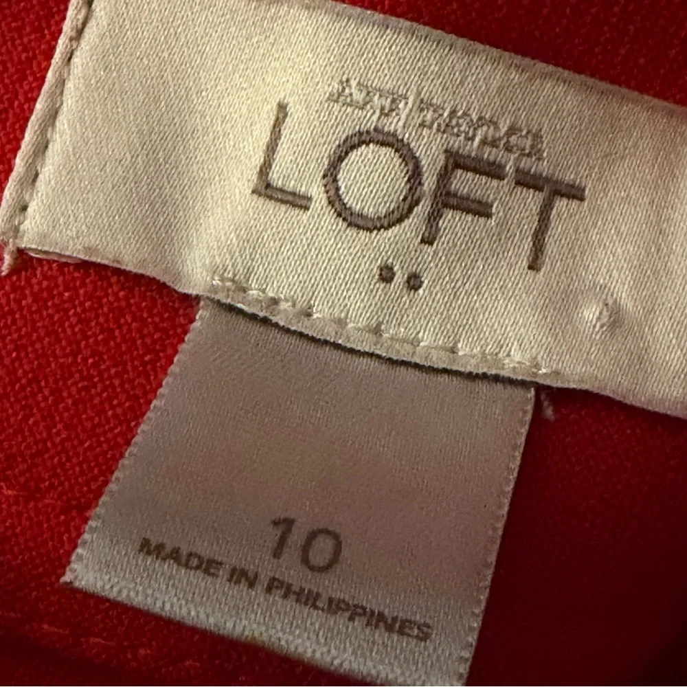 LOFT Vibrant Red Mini Skirt Size 10 - Picture 7 of 12